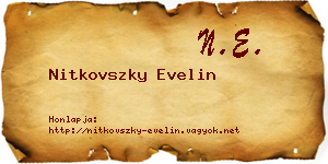 Nitkovszky Evelin névjegykártya